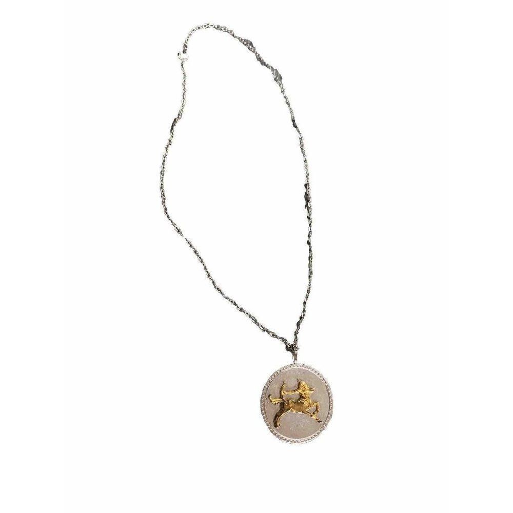 Vintage Necklace Sagittarius GF On Sterling Silver Centaur Astrology Pendant